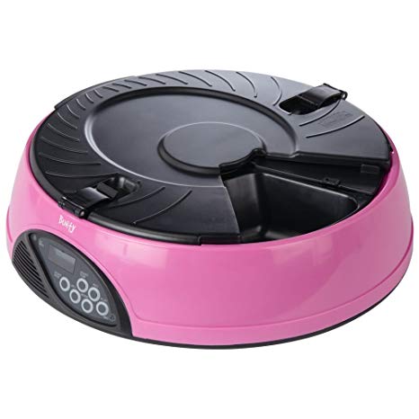 Bunty Auto Holiday Dispenser Automatic Cat Feeder Food Bowl, Pink
