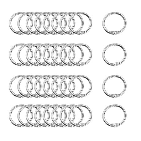 Rannb 100pcs 15mm/0.6 Inch Diameter Nickel Plated Mini Loose Leaf Book Ring Binder Ring Silver Tone for Album Photo Paper Book