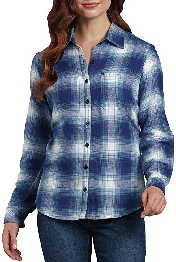 Dickies Women's Long-Sleeve Plaid Flannel Shirt