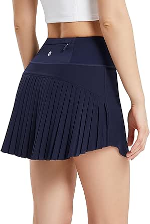 BALEAF Women's Pleated Tennis Skirt Golf Skorts for Woman High Waisted Lightweight Athletic Shorts Pockets