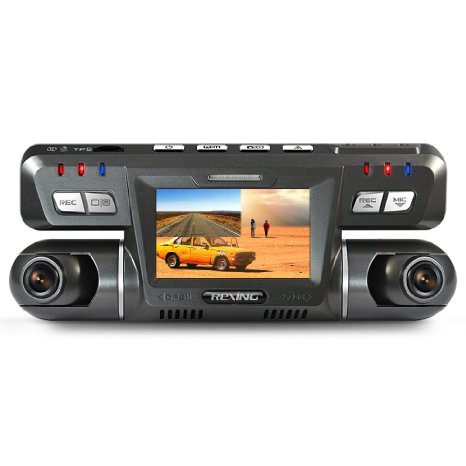 REXING G600 Dash Cam Dual Front and Rear with 265 Degree Angle 1080P HD Night Vision Car Vehicle Dashboard Camera