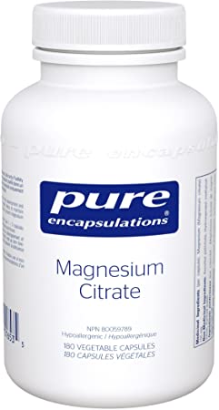 Pure Encapsulations - Magnesium Citrate - Hypoallergenic Supplement Supports Nutrient Utilization and Physiological Functions* - 180 Vegetable Capsules