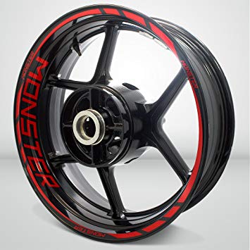 Gloss Red Motorcycle Rim Wheel Decal Accessory Sticker For Ducati Monster