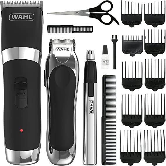 Wahl Cordless Clipper & Trimmer Gift Set, Cordless Grooming Set, Hair Clippers for Men, Men’s Beard Trimming, Nose Ear & Brow Trimmer, Male Grooming Set