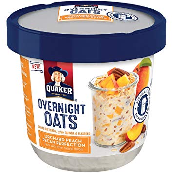 Quaker Overnight Oats, Orchard Peach Pecan Perfection, Breakfast Cereal, 2.57oz 12 Cups