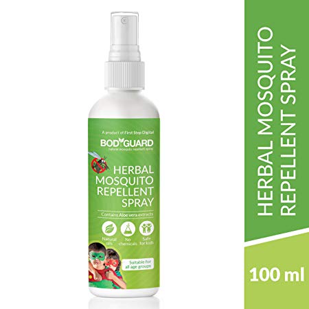 Bodyguard Herbal Mosquito Repellent Spray with Goodness of Essential Oils and Aloe Vera Extracts - 100ml