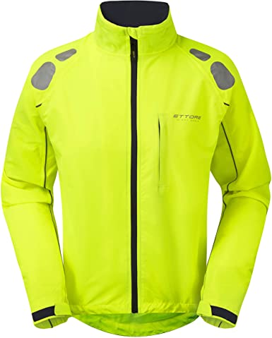 Ettore Mens Cycling Jacket Waterproof Breathable High Visibility Yellow - Night Eagle II