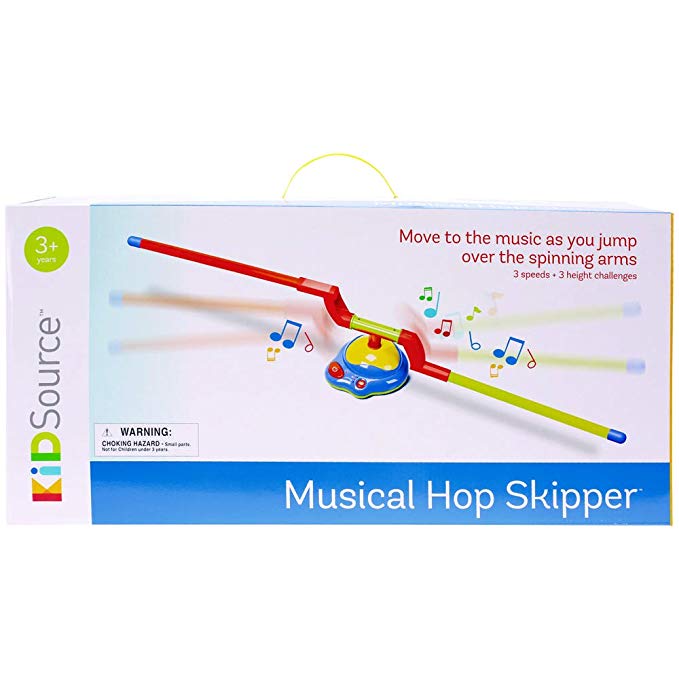 KidSource Musical Hop Skipper - Spinning Musical Toy for Active Indoor or Outdoor Jumping Play - 3 Speeds and Height Challenges for Ages 3 Years Old and Up