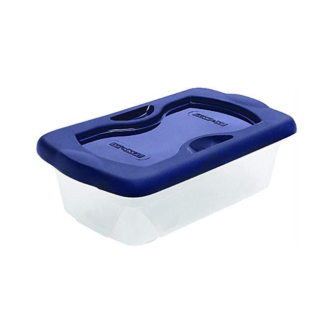 HOMZ Clear Storage Shoe Box, 5 Quart, Blue Lid, Set of 12