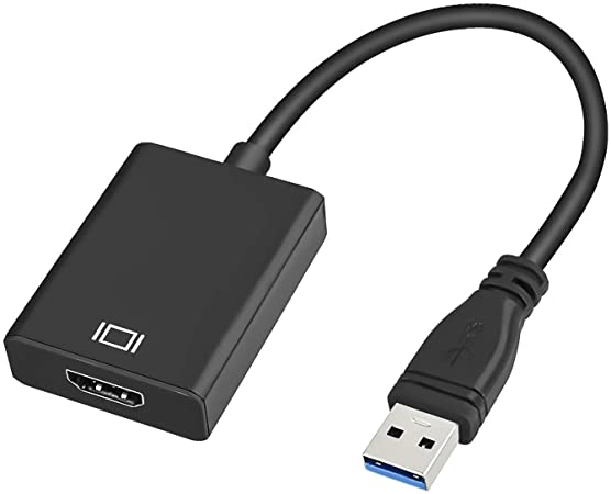 USB to HDMI, USB 3.0 to HDMI Adapter with HD 1080P, Video Audio Graphics Converter for PC Laptop Projector HDTV, Compatible with Windows 7/8/10 PC [Not Support Mac/Vista]