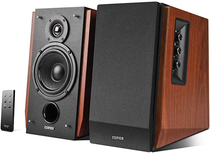 Edifier R1700BT Bluetooth Bookshelf Speakers - Active Near-Field Studio Monitors - Powered Speakers 2.0 Setup Wooden Enclosure - 66w RMS