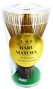 HARU MATCHA - MADE IN JAPAN- KUROCHIKU Black Bamboo Chasen - Handcarved Matcha Greentea Whisk (80 Prongs)
