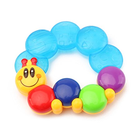 Wishtime Water Filled Teethers for Babies Activity Sensory Teethers Rattle Toy Caterpillar