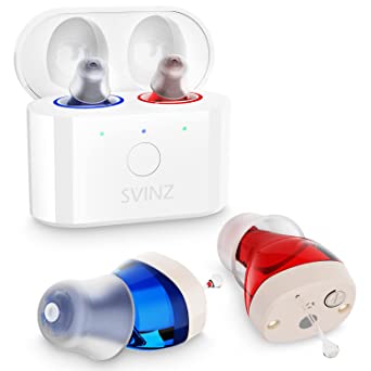 Rechargeable Hearing Aids for Seniors, SVINZ Nano Hearing Ampliifer, In-Ear Design Nearly Invisible