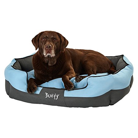 Bunty Anchor Soft Dog Bed Waterproof Washable Hardwearing Pet Basket Mat Cushion - Blue - X-Large - Made in the UK