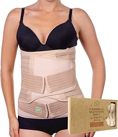 3 in 1 Postpartum Belly Support Recovery Wrap - Belly Band For Postnatal, Pregnancy, Maternity - Girdles For Women Body Shaper - Tummy Bandit Waist Shapewear Belt (Classic Ivory, One Size)