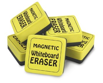 The Classics Magnetic Whiteboard Dry Erasers (12), 2 x 2 Inches, 12 Pack, Yellow/Black (TPG-355)