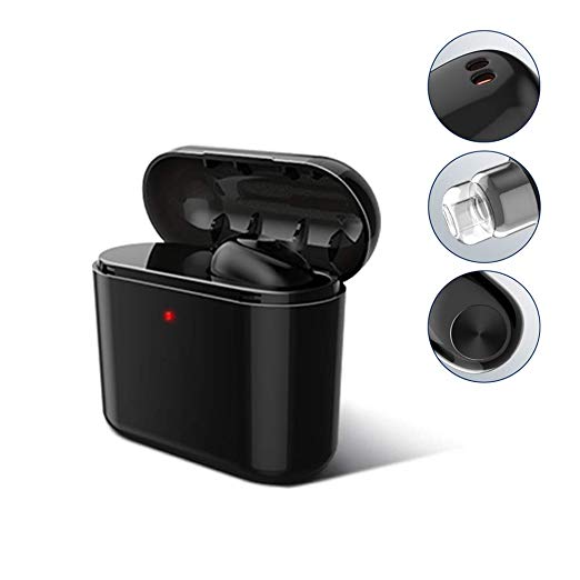 Mini Bluetooth Headset Wireless Headphones Earbuds in-Ear Headphones, Invisible Headphones with Microphone, Single Wireless Earbuds with 48 Hours Battery Life (Hands-Free Call) (1 Piece)