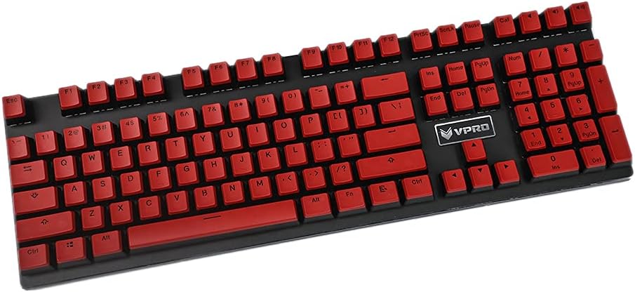 YMDK Non Shine Through OEM Profile PBT Doubleshot Custom Pudding Keycap 87 104 60 Keycaps for MX switch Mechanical Keyboard (Only Keycap) (Red Top Black Base)