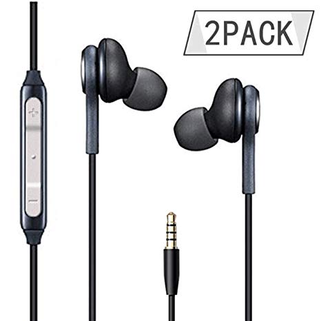 Earphones/Earbuds/Headphones 2Pack Black Compatible with iPhone/Galaxy S10/S10 /S10e S9/S9  S8/S8  Note8 / Android in-Ear Headphones Remote   Mic Hands- Free Earphones