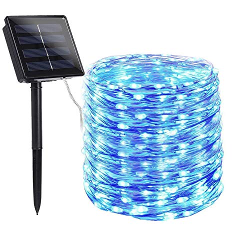 Toodour Solar String Lights 72ft 200 LED Solar Powered String Lights with 8 Lighting Modes, Waterproof Copper Wire Lights for Garden, Patio, Lawn, Landscape, Home Decor (Blue)