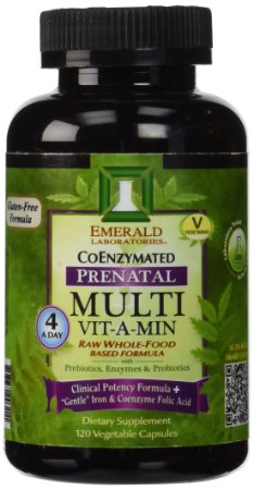 Emerald Labs Prenatal Multi Vit A Min Raw Whole-Food Based Formula -- 120 Vegetable Capsules