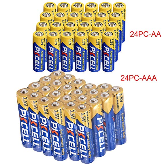 24 Pack AA   24 Pack AAA 1.5V Extra Heavy Duty Batteries (48 Combo Pack)