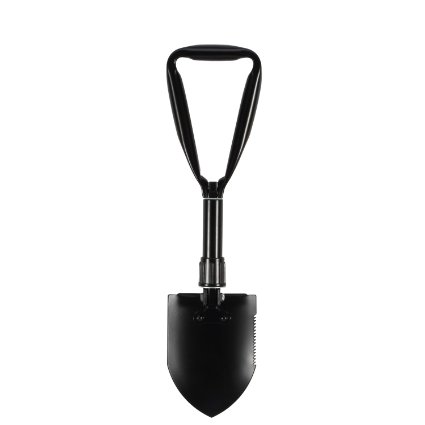 Ollieroo® Folding Shovel Black Steel Mini Camping Shovel Tool with Nylon Cover