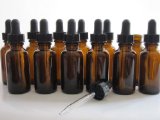 1oz Amber Glass Bottles for Essential Oils with Glass Eye Dropper - Pack of 12