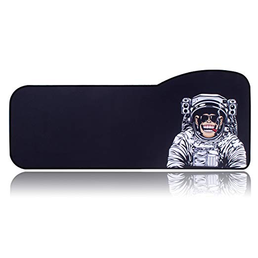 BRILA Extended Mouse pad - Curve Design Gaming Mouse pad - Stitched Edges & Skid Proof Rubber Base - 29.5" x 12.1" x 0.12" X-Large Mouse Keyboard Desk Mat for Computer Laptop (Monkey Astronaut)