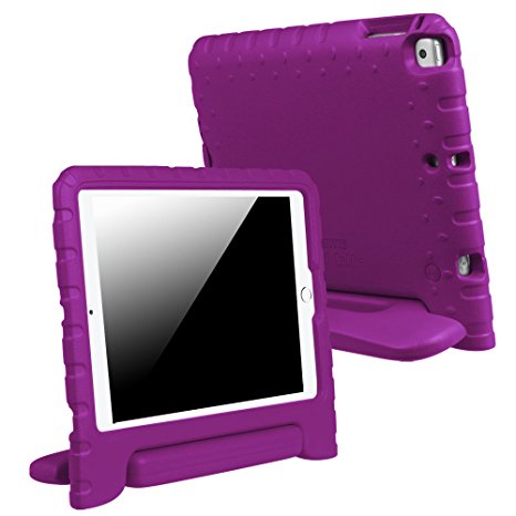 Fintie Case for Apple iPad 9.7 Inch 2017 Model (iPad 5th Gen) / iPad Air - Kiddie Series Light Weight Shock Proof Convertible Handle Stand Cover Case Kids Friendly - Purple