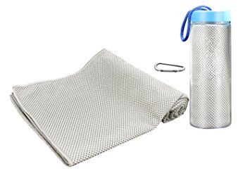 Newild Cooling Towel, Perfect Yoga Towel For Sports, Travel, Fitness, Gym, Camping & More (Color: Gray)