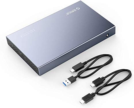 ORICO 2.5inch Tool-Free SATA to USB3.1 Gen2 Aluminum Type-C External Hard Drive Enclosure for 7/9.5mm HDD/SSD Support UASP Max 4TB for Laptop Windows/Linux/Mac