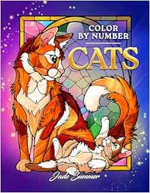 Color by Number Cats: Coloring Book with Fun, Easy, and Relaxing Designs for Adults, Teens, and Seniors (Color by Number Coloring Books)