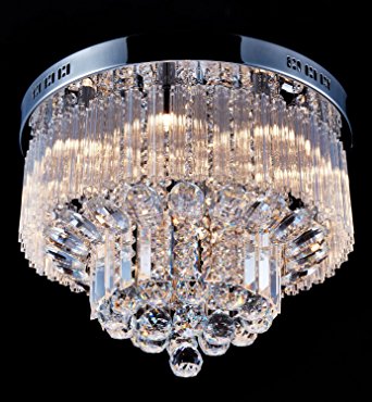 Saint Mossi® Crystal Rain Drop Chandelier Modern & Contemporary Ceiling Pendant Light 9 X 25W G9 Bulbs Included H12" X D18"