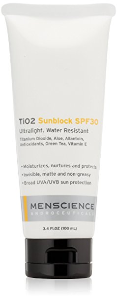 MenScience Androceuticals TiO2 Sunblock SPF 30 , 3.4 fl. oz.