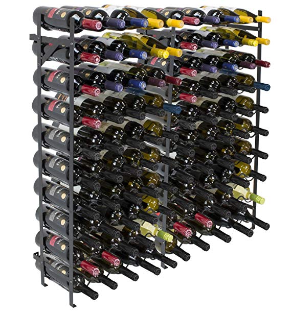 Sorbus Wine Display Rack [100 Bottle] Large Capacity Wobble-Free Wine Shelves, Wine Storage Stand for Bar, Basement, Wine Cellar, Kitchen, Dining Room, etc (10-Tiers, 100 Bottles)