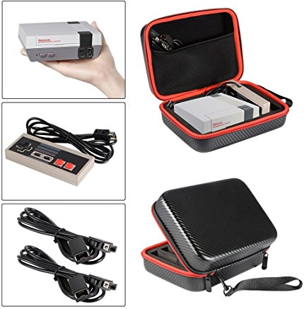 SNES Classic Mini Case – Hard Travel Carrying Case for Nintendo Super NES Classic Edition, Fits for Mini Console & two Controller , HDMI Cable Accessories Stroage Bag