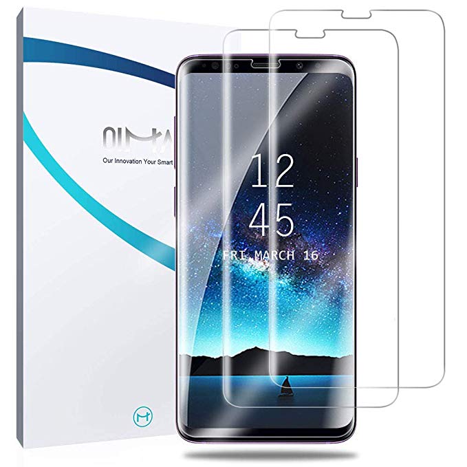 Screen Protector for Galaxy S9, 2-Pack QiMai Case Friendly Easy Install Invisible  Screen Cover (Not Glass) [New Version]