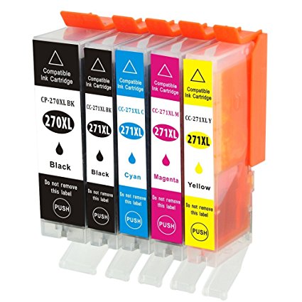 Kingway 5 Pack Replacement for Canon PGI-270XL CLI-271XL Ink Cartridge Compatible with Canon MG7720 MG6820 MG5720 MG6821 MG6822 MG5721 MG5722 Inkjet Printer