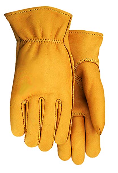 Midwest Gloves and Gear 950V-L-AZ-6 Heavy Weight Elkskin Work Gloves, Large