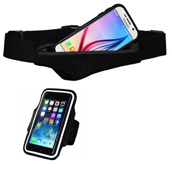 Running Belt and Armband for iPhone 6 / 6S, 5, 5S, Samsung Galaxy S7 S6 S5 S4 , HTC One & More