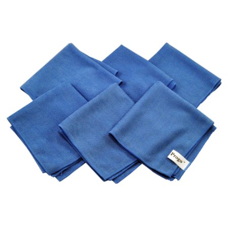 Progo Ultra Absorbent Microfiber Cleaning Cloths for LCD/LED TV, Laptop Computer Screen, iPhone, iPad and more. (6 Pack)