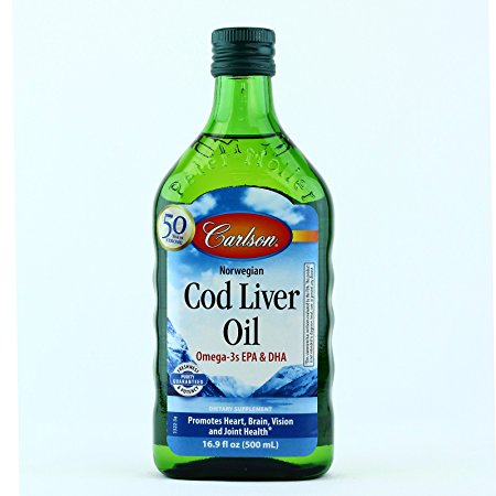 Carlson Norwegian COD Liver OIL Regular Flavor 16.9 fl Oz (500 mL)