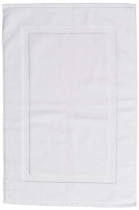 AmazonBasics Banded Bath Mat, 20 x 31 inch, White,4-Pack