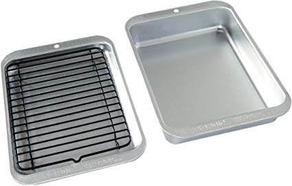 Nordic Ware 43290 3 Piece Naturals Compact Grill and Bake Set, Silver