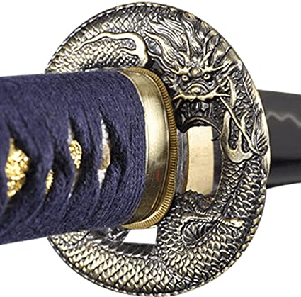 New Year Sale - Japanese Samurai Katana Swords, Functional, Hand Forged, 1045 Carbon Steel, Heat Tempered, Full Tang, Sharp, Cotton Ito Handle, Wooden Scabbard