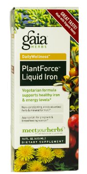 Gaia Herbs Plantforce Liquid Iron Supplement 16 Ounce