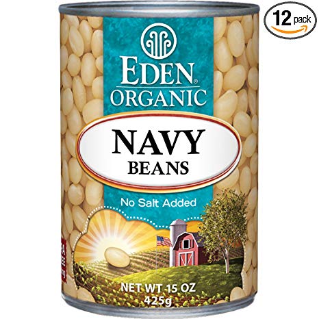Eden Organic Navy Beans, No Salt Added, 15-Ounce Cans (Pack of 12)