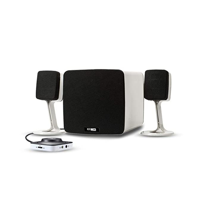 Altec Lansing AL-2.1-0.2 38 W Multimedia Bluetooth Home Theatre Speaker System with Multiple Features USB Port,FM Radio & Remote Control (White, 2.1 Channel)